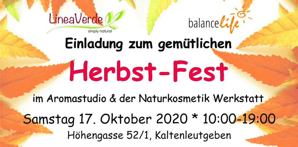 Einladung zum traditionellen BalanceLife und LineaVerde Herbstfest 2020 in Kaltenleutgeben 1 LineaVerde und BalanceLife Herbstfest 202010 Banner